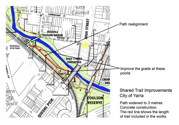 Proposed Merric Creek shared path alignment